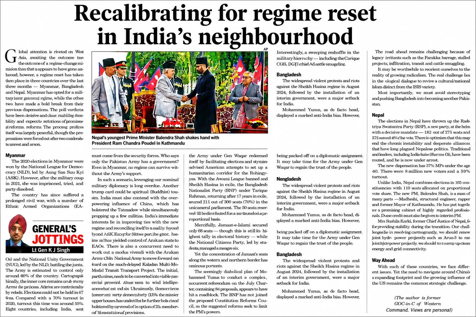 Recalibrating for Regime Reset in India's Neighbourhood