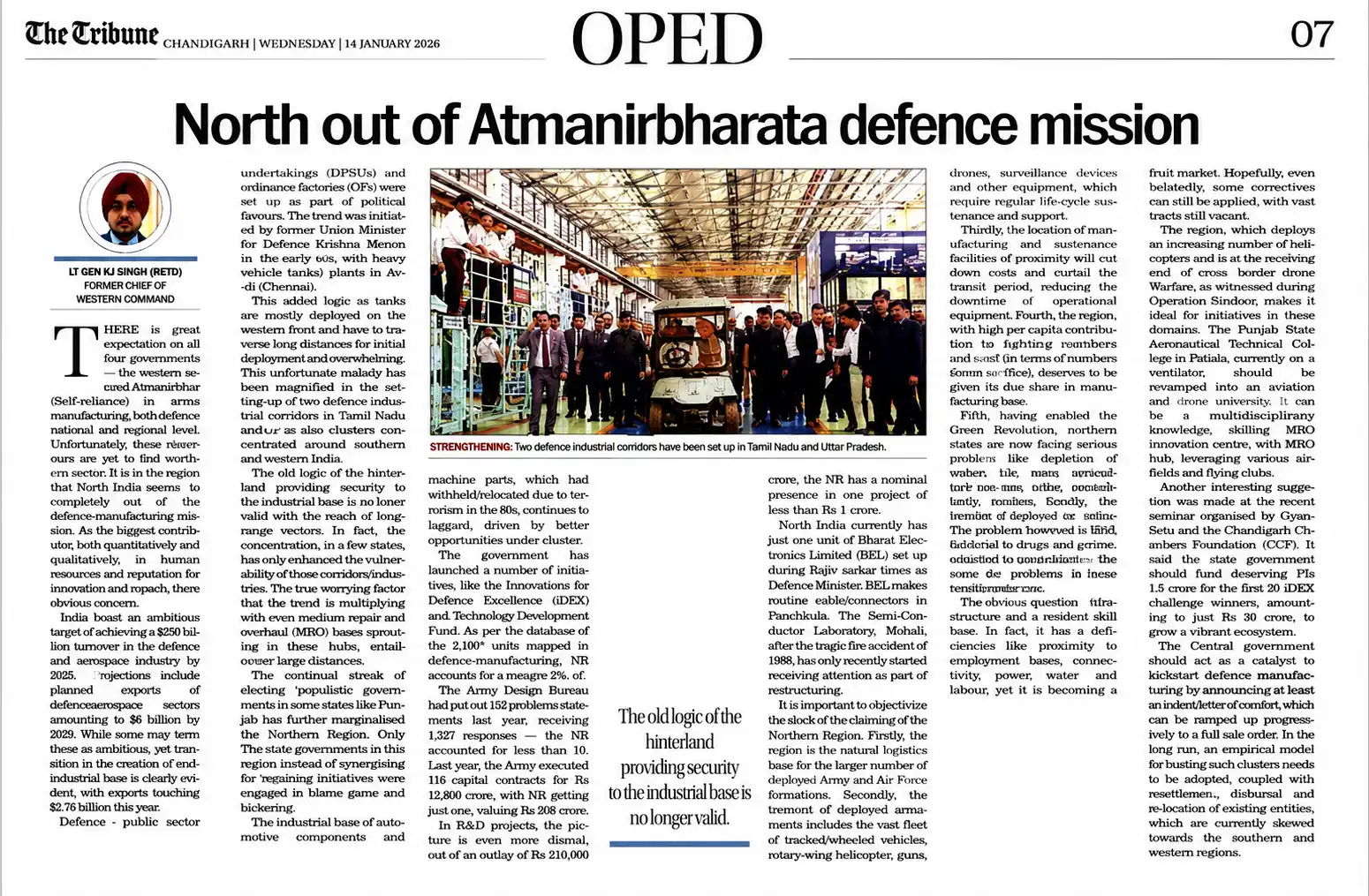 North out of Atmanirbharta defence mission